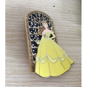 Zinc Alloy Silver Plating Beauty pin on pin badge with rubber clutches