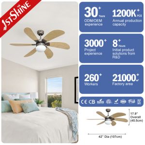 230V/50Hz Input Voltage Ceiling Fan with Pull Chain and LED Light Kit 1stshine