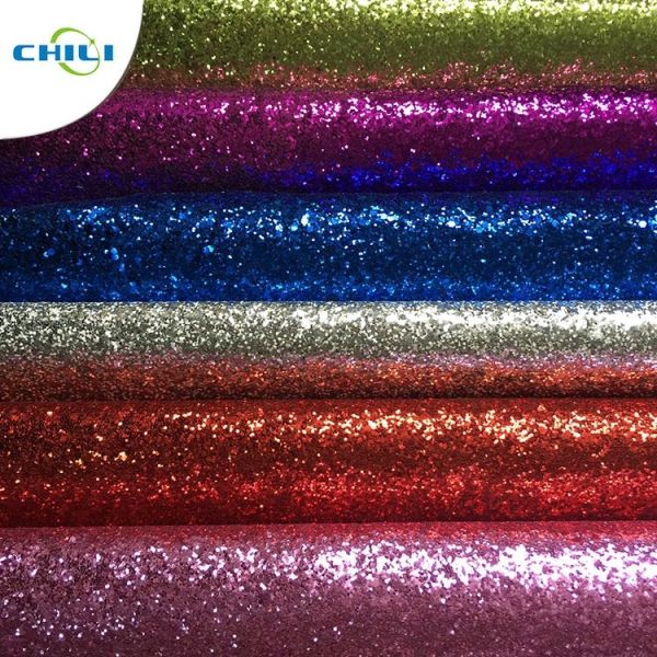 Quality Chunky Glitter Mesh Fabric , Silver Sequin Fabric Wallpaper Moisture Proof wholesale