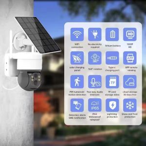 Solar Security Camera Outdoor Wifi Ptz Camera With Solar Panel Wireless IP CCTV