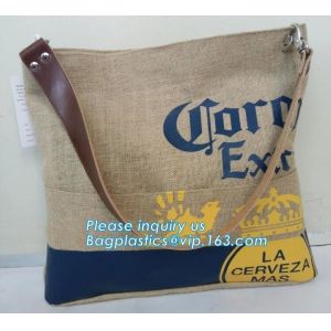 China Multifunctional jute bag with low price,Natural Burlap Tote Bags Reusable Jute Bags with Full Gusset,shoulder strap plai on sale