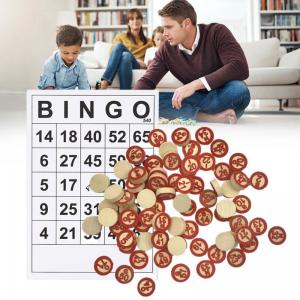 China Vintage Wooden Chess Bingo Game With 40 Bingo Number Cards DIY on sale
