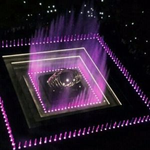 Interactive LED Lamp Marble Floor Water Dancing Fountain