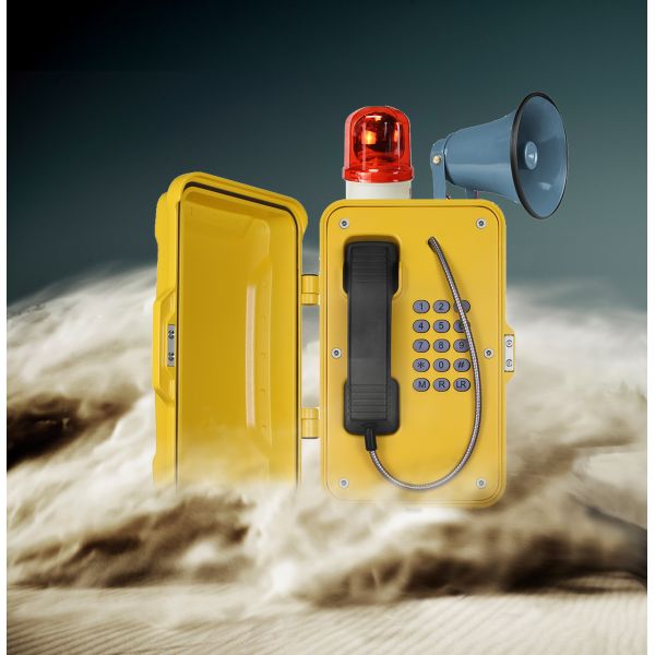 Loud Speaker Dust Proof Watertight Telephone With Warning Lamp For Noisy
