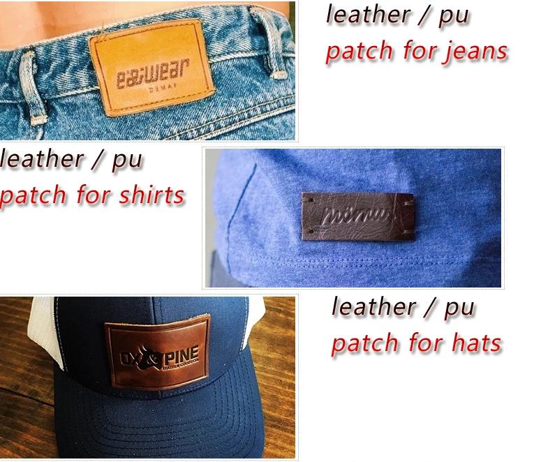 Custom Label Embossed Leather Patches For Clothing Handbags Jeans