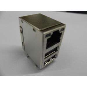 1 x 4 quad port gigabit ethernet magnetics jack RJ45 connector G/Y LED RoHS