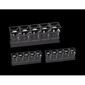 Uniform Spot And Low-Glare Linear PC LED Light Reflector Metal Snaps Fixation