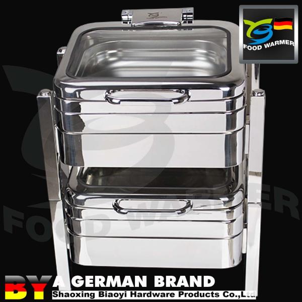 Quality Square GN2/3 Catering Chafing Dish With Compact Storage Stackable 3 In 1 Frame wholesale