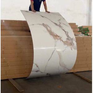 Glossy Marble Bamboo Charcoal Board Veneer Fiber Panel for Gym Interior Wall