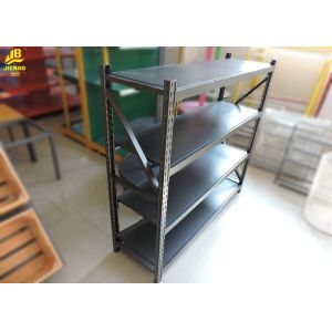 Powder Coated Light Duty Warehouse Shelving Trapezoidal Columns Matt Siver 1.2M