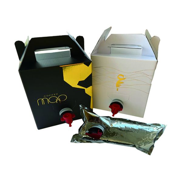 Quality Golden Stamp Printing Arabic Hot Coffee Bags In Box With Spigot / Connector Dispenser Valve wholesale