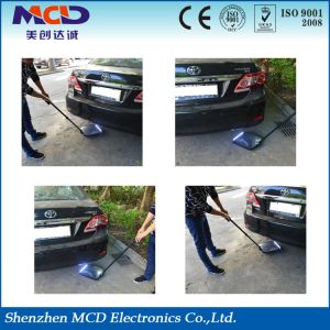9 led light Vehicle Inspection Mirror with three wheel and 140cm Rod 30cm Convex