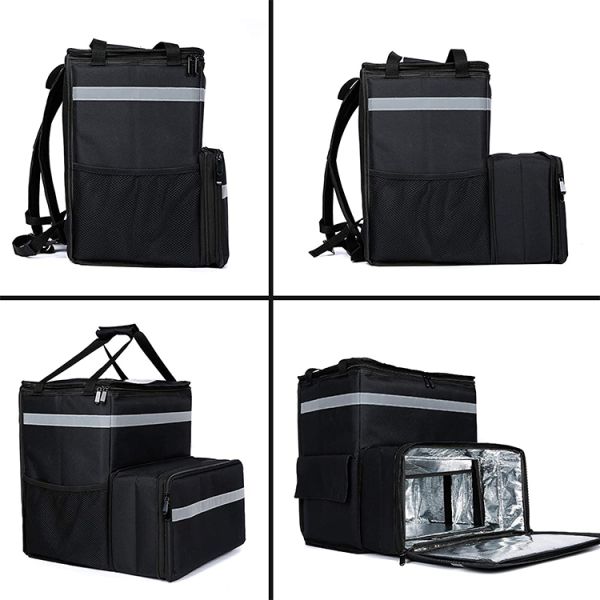 Recycled Thermal Insulated Custom Logo Size Food Delivery Bag for Custom Insulated Food