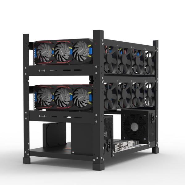 Quality 12GPU Server Case Open Air Frame Mining Miner Rig For ETH BTC LTC Crypto Coin Mining wholesale