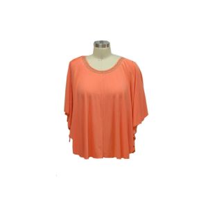 China Ladies Casual Wear Raglan Short Sleeve With Stone / Ladies  Softness T Shirt   drop-shoulder sleeve on sale