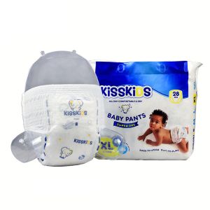 Silk Soft Film Backsheet Pull Up Baby Diaper Blue ADL Elastic Waist