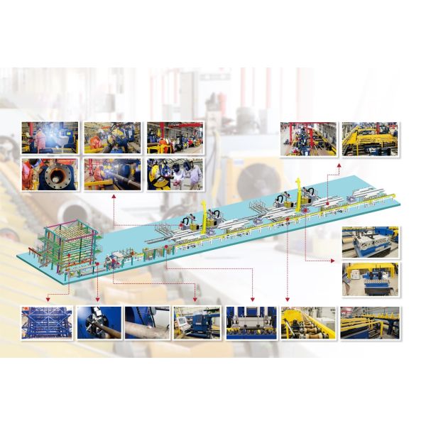 2-14" Pipe Spool Prefabrication Pipe Production Line Customised