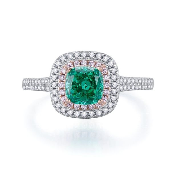 Quality Green Square Shape Gemstone Zircon Wedding Rings For Women wholesale
