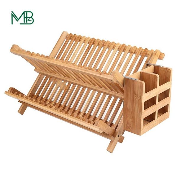Easy to Clean Natural Bamboo Dish Rack with 1L Capacity and Custom Design