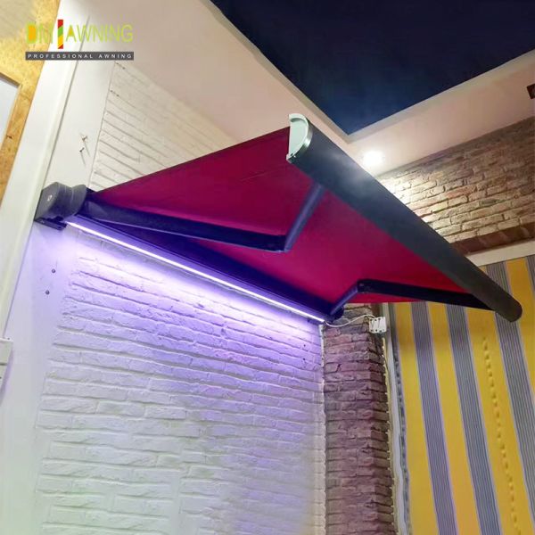 Quality Retractable Full Cassette Electric Awning With Remote Control LED Light wholesale