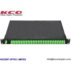 China 1x32 Fiber Optic PLC Splitter with SC/APC Connector and Rack Mount for Low Insertion Loss and High Reliability on sale