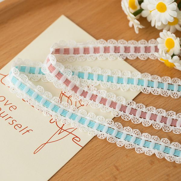 Quality 1.7cm Weaved Lace Edge Polyester Elastic Bra Strap Ribbon For Garment Accessories wholesale
