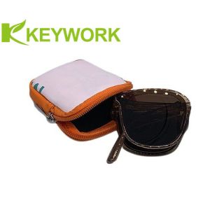 PU Leather Folding Sunglasses Bag / Case Portable Purse For Keys USB Pen