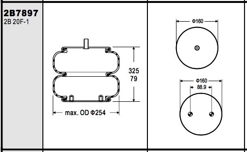Quality 002878 Double Convoluted Air Spring 257-1 W013587897 12 Months Warranty wholesale