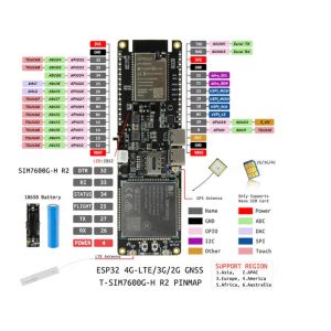 LILYGO TTGO T-SIM7600E SIM7600G-H with ESP32 Module ESP32-WROVER WiFi BLE 18560