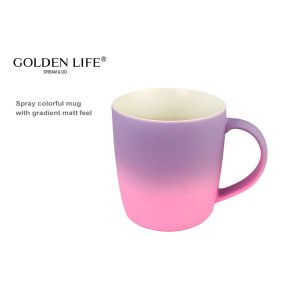 380CC Pretty Gradient Colours Custom Coffee Mugs For Gift