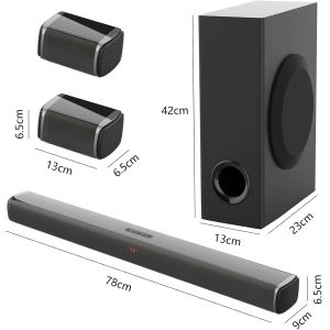 4-Speaker 250W Wireless Bluetooth Soundbar Multiple Input Options