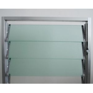 Ventilated Tempered Frosted Glass Fixed Louver Window Aluminium Shutter For
