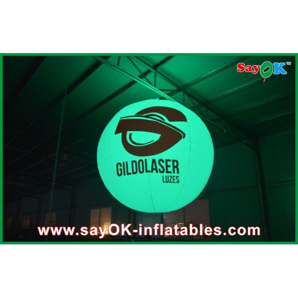 Large White Oxford Cloth Inflatable Lighting Ballon For Advertising