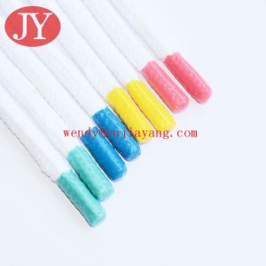 Custom Round Cotton cord / Cotton drawstring with rubber tip / swim short cord