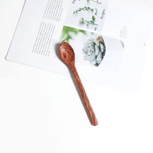 Coconut Wood Reusable Wooden Utensils Custom Spoon Fork Knife Set