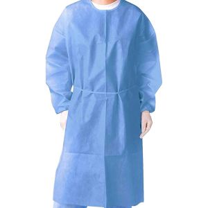 China Poly Coated Disposable Surgery Gowns , Disposable Operating Gowns Fluid Resistant on sale