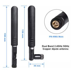 2.4GHz 5.8GHz Dual Band Wireless Wifi Antenna Omni SMA Male External antenna