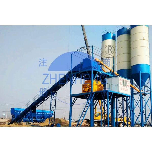 Quality Conveying Belt Type HZS60 Concrete Batching Plant With Automatic PLC Control System wholesale