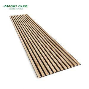 Interiors Wall Decorative Polyester Oak Slatted Mdf Sound Proof Board with Wood