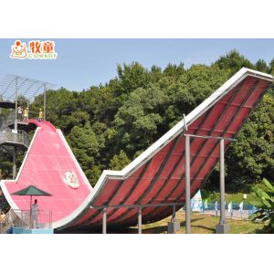 Customized Fiberglass Water Slide In Indoor Water Park , Maximum Angle 45°