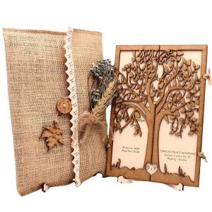 Rustic Wood Invitation with Guest Name Tag Rustic Wooden Laser Cut Invitation