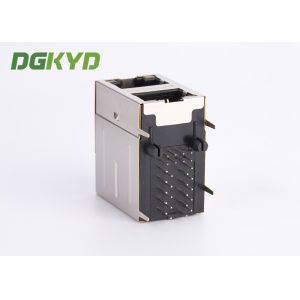 8P8C Cat5/5e 100Mb Stacked 2 Port RJ45 Jack Combo With Transformer