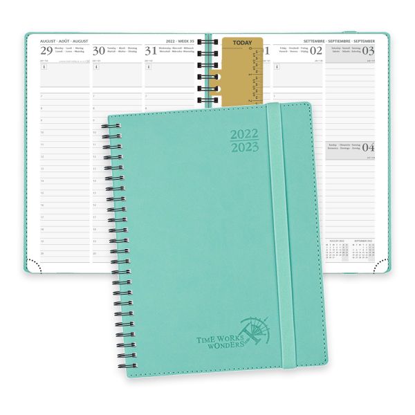 Quality Week-To-Week Student Planner 22-23 Green 8.75'' x 6.5'' With Vertical Layout FSC 100 GSM Ivory Paper wholesale
