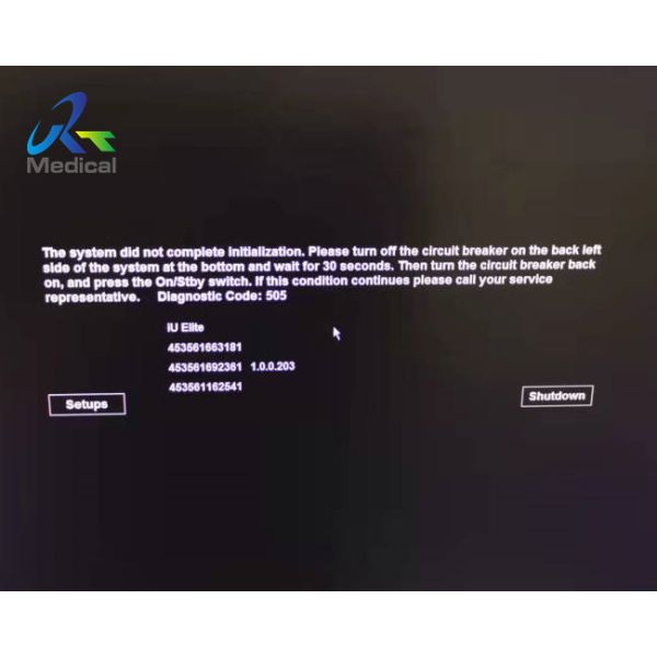 IU ELITE Ultrasound Machine Repair Report Error 005 Replace SPD Board