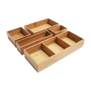 2016 newest bamboo drawer organizer storage tray