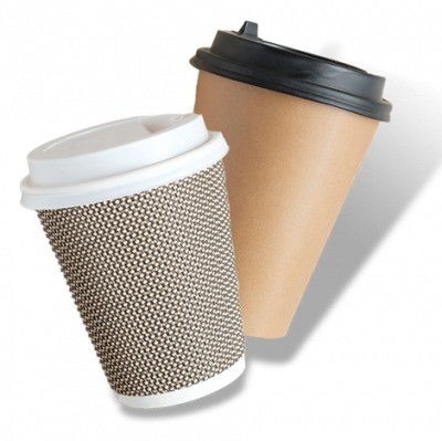 Quality Leakproof Waterproof Kraft Paper Cups With Lids Coffee Tea Smoothies wholesale