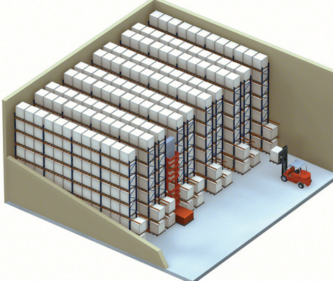100% Accessibility VNA Pallet Racking Higher Density Warehouse Pallet Shelving 4