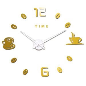 Arabic Digital Coffee Cups Modern Wall Clock Large Elegant Wall Clocks
