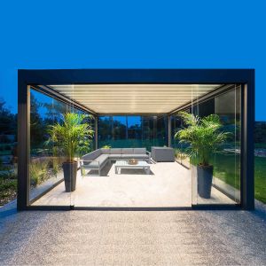 Modern Aluminum Louvered Pergola with 5-Year Warranty and Customizable Size Made