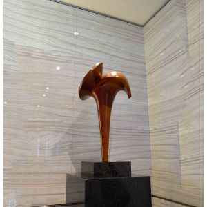 Surface Painted Tall Indoor Statues Cast Bronze Abstract Copper Finishing
